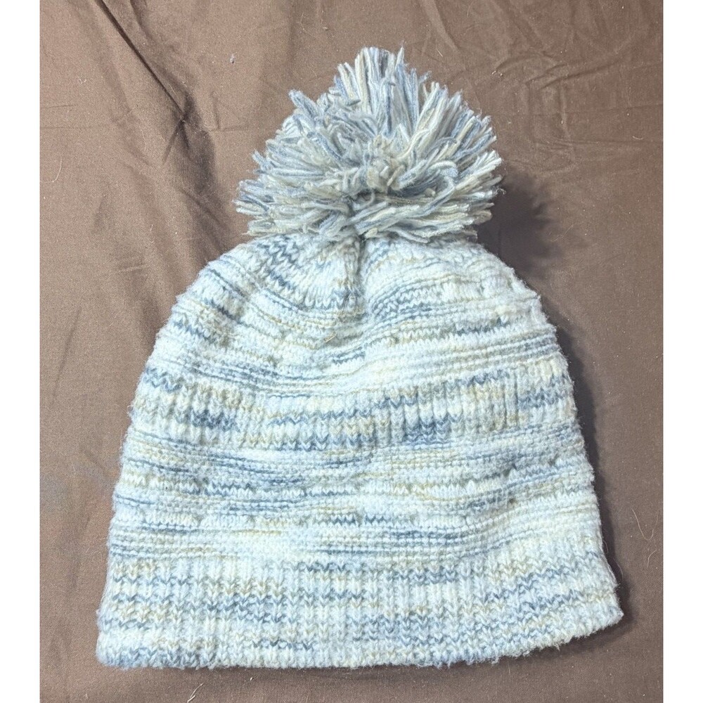 Universal Thread Winter Hat Beanie One Size Blue White Knit Warm Cap